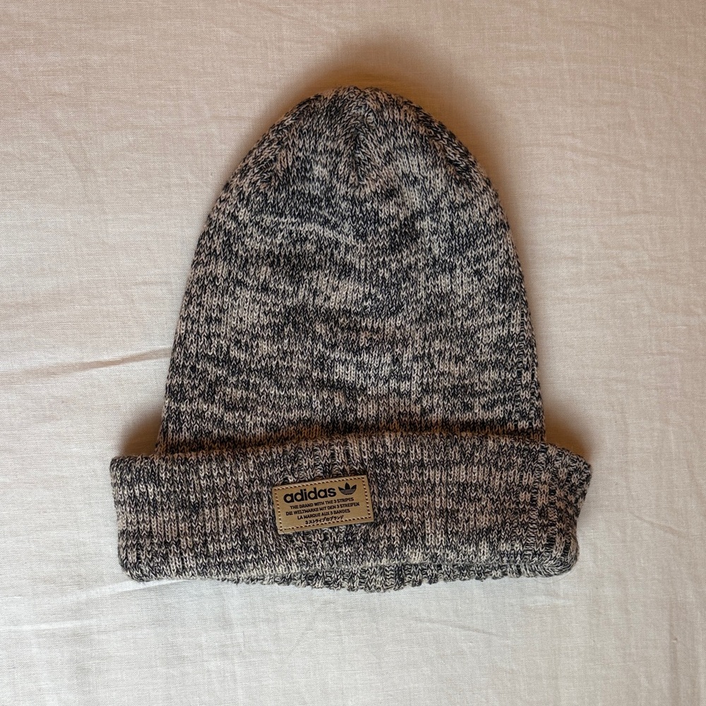 Adidas Heathered Black Knit Beanie
